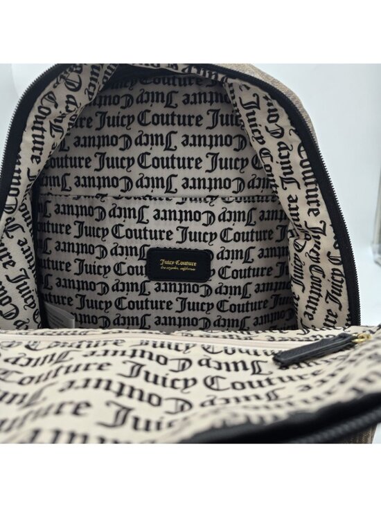 Juicy Couture Backpack Brown Monogram Logo Mini Backpack Black Trim main image 5